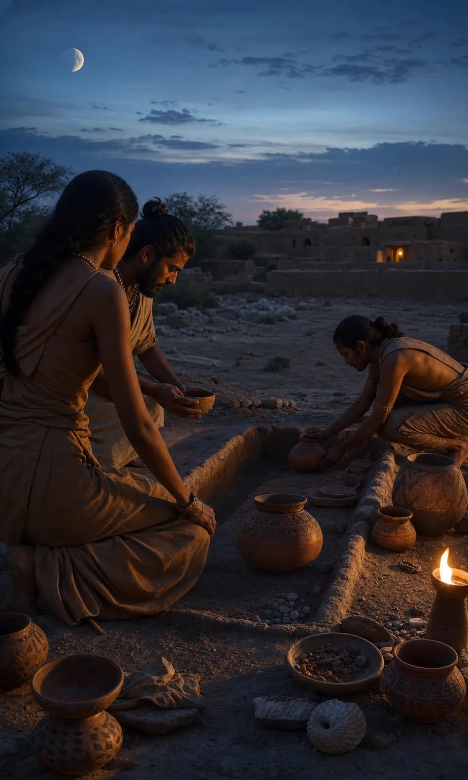 Facing the Past: 5 Revelations from the New Rakhigarhi Discoveries: Artistic reconstruction: Harappan burial scene